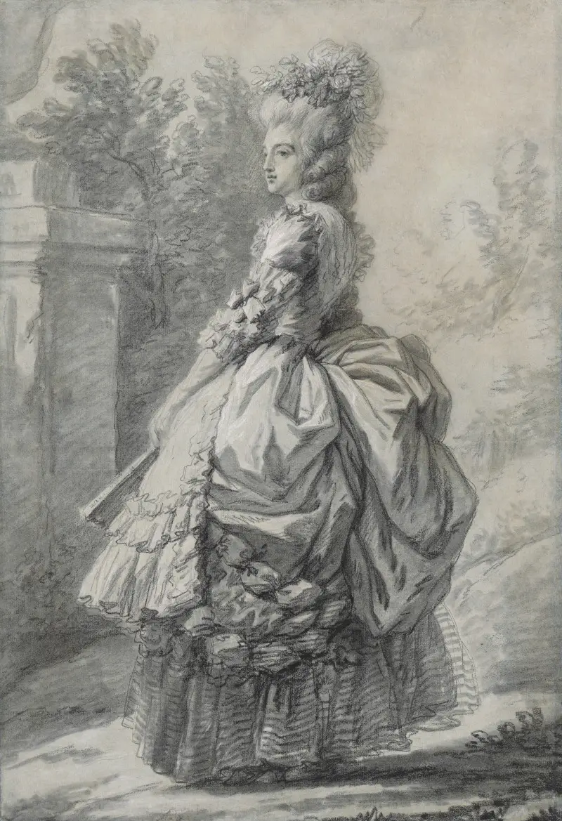 Marie Antoinette in a Park Élisabeth Vigée Le Brun drawing
